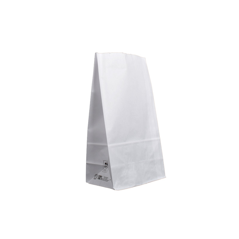 Sacs kraft blanc SOS à fond plat