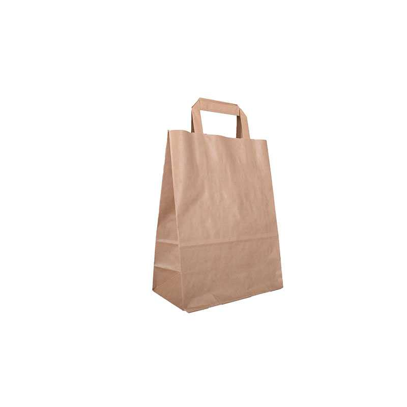 Sacs papier kraft brun poignées plates (ARC) | Stock disponible