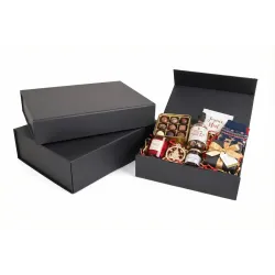 Boîte à rabat aimanté noire – Coffrets aimantés haut de gamme pour vos produits